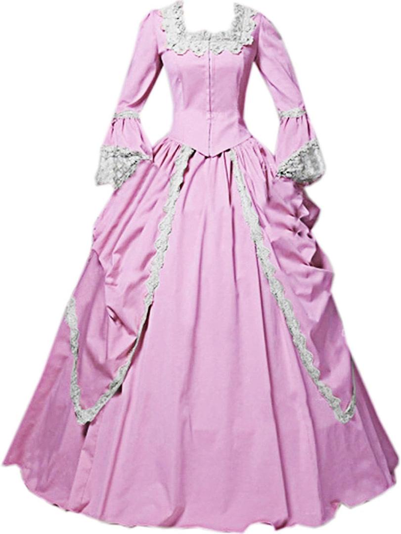 I-Youth Womens Lace Marie Antoinette Ball Gown Dress Victorian Costume Dresses (X-Large)