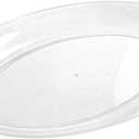 Oval Serving Tray - Clear, Plastic, Case Pack of 24 - Buffets, Catering, Parties, Everyday Use, One Size
