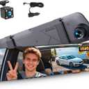 4.5 Inch Mirror Dash Cam Backup Camera 1080P Front and Rear View Mirror Camera for Cars Dual Lens Cam Loop Recording 150Wide Angle G-Sensor Parking Assistance Loop Recording