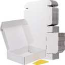 RLAVBL 12x9x3 Shipping Boxes Set of 20, White Corrugated Cardboard Box for Packing, Mailing, Business