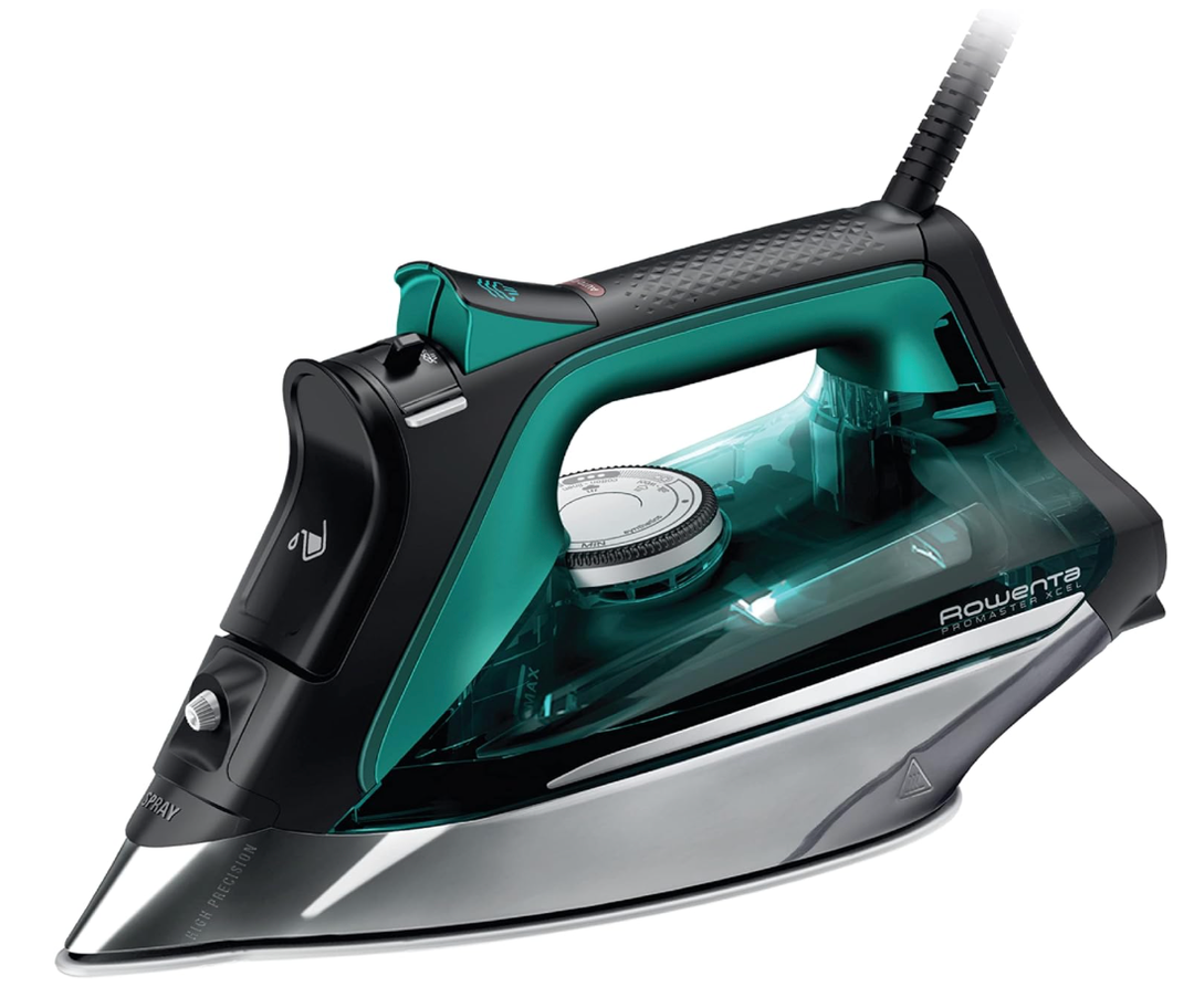Rowenta Pro Master Stainless Steel Soleplate Steam Iron for Clothes, AntiDrip Protection, 210 g/min, 400 Microsteam Holes, 1775 Watts Iron Steamer for Clothes, Powerful Steam DW8360