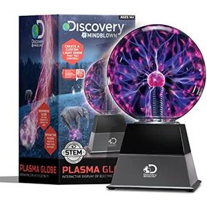 Discovery #MINDBLOWN Plasma Globe Lamp - Touch and Sound Sensitive Lightning, Electric Plasma Ball Interactive Novelty Toy, Bedroom & Desktop Home Décor, Tesla Coil Light Plasma Orb