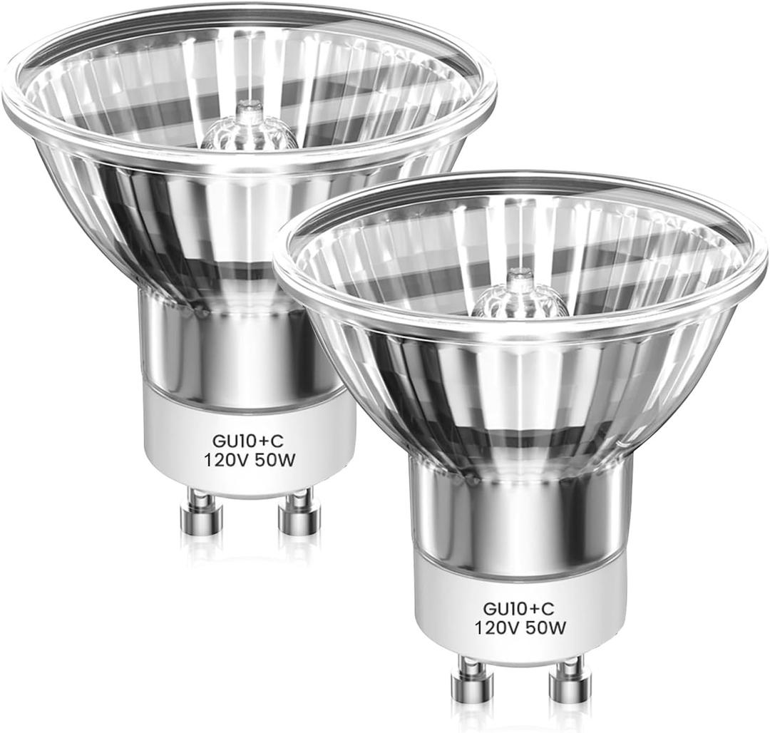 GU10 Halogen Bulb 120V 25W 2pcs Candle Warmer,2700K Dimmable Replacement for Candle Warmer Wax Burner Track Light Bulbs, Range Hood Light Bulbs Warm White Light