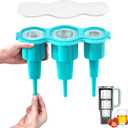 Longzon Easiest Release Ice Cube Tray for Stanley Cup 30-40oz Tumbler/Yeti Cup Ice Mold, Silicone Ice Tray Molds With Lid for Chilling Cocktails, Whiskey, Drinks, Coffee, Easy Release Ice Maker -Blue