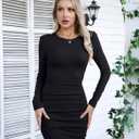 Valiamcep Womens Summer Tank Dress Crewneck Sleeveless Ribbed Knit Slim Fit Bodycon Mini Dresses (Black, M)