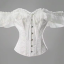 Vintage Palace Style Jacquard Front Button, Back Cinched Waist