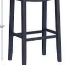 Hillsdale Fiddler Wood Backless Bar Height Stool with Saddle-Style Seat, Navy
