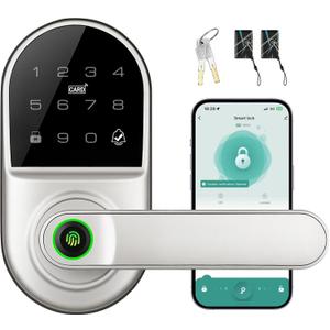 Leydebong Smart Door Handle Lock with Keypad, Fingerprint Smart Knob - Electronic Lock with Code, IC Card, App Control for Front, Interior, Exterior & Bedroom Door - DIY Installation