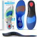Running Insoles for Men Women & Plantar Fasciitis Relief Shoe Insoles,Extra Shock Absorption Boosts Sports Performance,Arch Support Inserts for Reduce Fatigue -Running Shoe Inserts Medium-High Arch-F