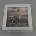 KINLINK 4x4 Picture Frame White, Wooden Square Photo Frame with Plexiglass for 4x4 without Mat for Table and Wall Display