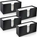 Paper Towel Holder Countertop, Black Acrylic Napkin Dispenser, Multifold Paper Towel Dispenser for Z-fold C-fold MultiFold Trifold-Bathroom Toilet Kitchen Restaurant (4)