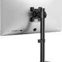 WALI Single Monitor Stand, Adjustable Monitor Stand for One Screen up to 32inch, Universal Freestanding Monitor Stand for hp acer lg Monitor with monting Holes 75 to 100mm (MF001),Black
