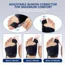 Bunion Corrector for Women, Adjustable Big Toe Separator Pain Relief, Hammer Toe Straightener, Non-Surgical Hallux Valgus Correction, Orthopedic Bunion Splint Day Night Support for Men(2PCS)