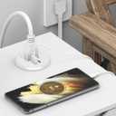 Desktop Power Grommet 2 Inch Hole, PD 30W USB C Fast Charging Station, Recessed Outlet, Ultra Thin Flat Plug Power Strip, Slim Extender, Table Outlets for Home, Office, 6ft Cord, White