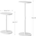 Adjustable End Table, Small Round Side Table, Drink Table for Small Spaces, Pedestal Nightstand for Living Room, Bedroom, Sofa Couch, White ET-010WW