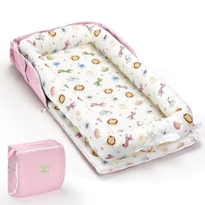Baby Lounger for Newborn, Portable Infant Lounger for 0-24 Months Newborn, Home Travel Dual-Purpose Baby Nest (Animal World Pink)