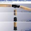 Pergola Kit, Slanted Roof Pergola Bracket, 3-Way Brackets with Post Base Kit, Log Cabin Outdoor 4"x 4" (Actual 3.5" X 3.5") Lumber