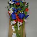 Lyrow 8 Pack Patriotic Artificial Flowers Red White and Blue 4th of July 250th Anniversary Artificial Daisy Flowers Pick Stems, Memorial Day Table Centerpieces for Veterans Day Home Arrangement
