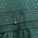 Falechay Blouses for Women Fashion 2025 Hook Flower Lace Crew Neck Boho Tunic Tops Short Sleeve Fall Shirts Dark Green XXL
