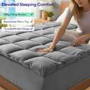 OLANLY Dual-Layer 4 Inch Full Size Memory Foam Mattress Topper for Back Pain, 2 Inch Cooling Pillow Top Mattress Pad Cover and 2 Inch Gel Memory Foam Topper, Deep Elastic Pocket, Grey