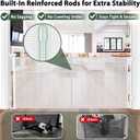 KISKIZ 72" Wide Reinforced Retractable Dog Gate Long Baby Gate, White