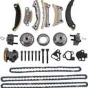 Engine Timing Chain Kit w/Chain Guide Tensioner Sprocket replacement for Buick Enclave Lacrosse Cadillac CTS SRX Chevy Equinox Malibu Traverse GMC Acadia Replace # 9-0753S,12633451, 12633452, 12600459