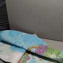 World Map Round Rug,4x4 Circle Area Rug for Kid's Bedroom, Soft Circular Rug for Kids Play Room, Non-Slip Home Decor Carpet for Teen's Room