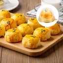 50Pcs Clear Plastic Mini Cake Box with Dome Lids, Mini Muffin Container Box Mooncake Dome Box Pastry Baking Packaging Boxes Wedding Birthday Gifts Supplies (Gold Base)