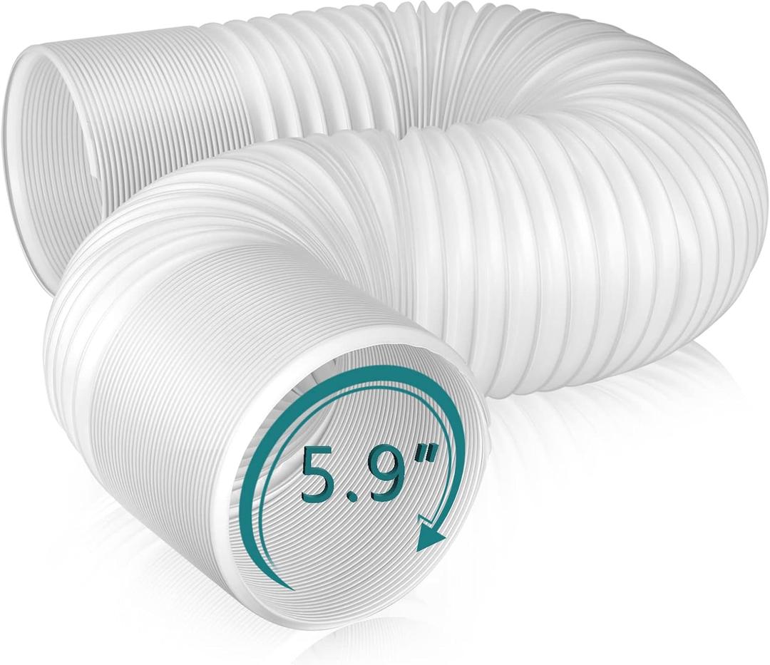 Angooni Universal Air Conditioner Exhaust Vent Hose - 5.9inch Diameter, 80" Length, Clockwise Thread AC Hose Replacement for Honeywell, Whynter, Frigidaire, LG, Delonghi Toshiba, Delonghi, JHS