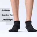 FITRELL 6 Pack Men's Ankle Running Socks Low Cut Cushioned Athletic Sports Socks 7-9/9-12/12-15 (Black)