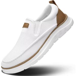 Mens Casual Slip in Shoes Boat Slip On Loafers Fashion Walking Dress Sneakers Work Lightweight Mesh Oxfords Soft Sole 44