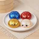 BCBU Glitter Dumpling Squishy,Dumpling Squishies,Glitter Dumpling Mystery Box,Colorful Dumpling Stress Balls Fidget,Jumbo Squishy Toy with Steamer Box,Soft Squeeze Decompression Dough (Glitter White)