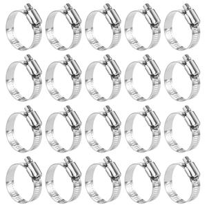 LOKMAN 20 Pack Stainless Steel Hose Clamp Adjustable 1-5/8'' - 2-1/2'' (40-63mm) Worm Gear Hose Clamp, Metal Fuel Line Pipe Clamp for Plumbing, Automotive And Mechanical Application