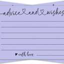 Advice and Wishes Cards, 30 Pieces 4x6 Inches Minimalist Bridal Shower Card, Wedding Advice Cards, Wedding Registry Ideas, Wedding Cards for Bride and Groom, Newlyweds, Bridal Shower-A18 (purple1)