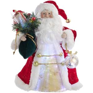 Kurt Adler 12-Inch CUL Fiber Optic LED Santa Treetop