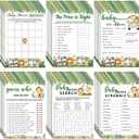 Jetec 302 Pcs Safari Animal Theme Baby Shower Games, 6 Games, 50 Sheets Each, Shower Party, Word Scramble, Baby Word Search, Predictions and Advice, The Price is Right