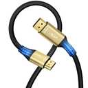 4K DisplayPort to HDMI Cable 6FT, DP to HDMI Video Uni-Directional Cord Adapter, Compatible with Dell, NVIDIA, AMD, Lenovo, Monitor, Projector, Desktop and More