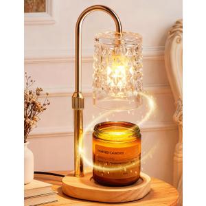 Candle Warmer Lamp with Timer Dimmable Candle Warmer Birthday Gifts for Women Mom Sister, House Warming Gifts New Home Room Decor, Height Adjustable Wax Melts Warmer for Jar Candles (Large, Graining)