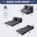 MAXYOYO Convertible Sofa Bed, Fold Out Loveseat Sleeper Sofa with Pillow, 4 in 1 Tufted Folding Couch Bed Foam Floor Couch, Lazy Chair for Living Room Bedroom Guest Room, Dark Grey, Twin