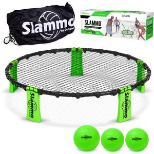 GoSports Slammo Game Set (Includes 3 Balls, Carrying Case and Rules) - Outdoor Lawn, Beach & Tailgating Roundnet Game