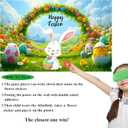 5 x Pin The Flower on The Bunny Easter Games Easter Party Games Easter Rabbit Game with Reusable Stickers Egg Hunt Activities Party Favors Supplies