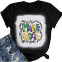 Womens Carnival T-Shirt Graphic Short Sleeves Tee Tops (Black, L)