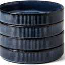 famiware Star 7.5" Pasta Bowls Set, Salad Bowl Set of 4, Double Reactive Glaze, Stackable, Ideal for Your Friend for Housewarming, Festivals, Nebulas Blue