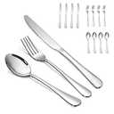 Silverware Set,SANTUO Stainless Steel Knives Spoon Forks Set for Home, Kitchen and Restaurant, Mirror Polished& Dishwasher Safe (20pcs-Silverware set)