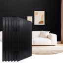 NeatiEase 6Pcs Acoustic Wood Panels for Wall, 48"x24" Wood Slat Wall Panel, Black