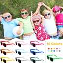 Oleitodh Kids Sunglasses Bulk, 60 Pack Neon Party Sunglasses, 80's Style, 10 Colors, Universal Size, Unisex, Birthday Party Favors