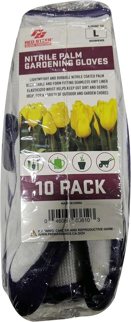 Company Women's Nitrile 10-Pack Garden Gloves