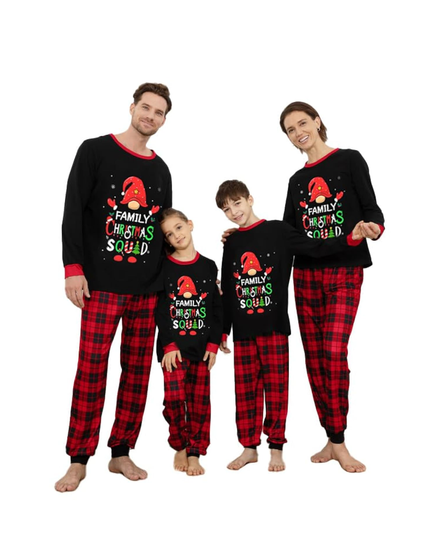 UNICLOUND Ugly Christmas Pajamas for Family Matching Set, Cute Holiday Long Sleeve Comfy Xmas Loungewear for Couples, Men, Women (Red,X-Large)