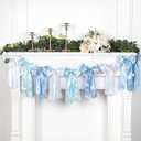 VitalCozy Blue Bow Garland Decor for Coquette Party Decorations, Pre-Strung Blue Satin Ribbon Birthday Party Garland Bow Banner for Bridal Shower Bachelorette Wedding Birthday Engagement Supplies
