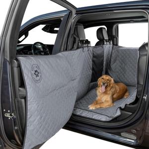 Dog Seat Cover for Back Seat, XL 2024 Gray  Fits FullSize Crew Cab Trucks with FoldUp Seats  Waterproof, Heavy-Duty, NonSlip, & Machine-Safe  ScratchResistant Dog Hammock for Truck